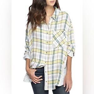 Free People One Of The Guys Plaid Flannel Shirt